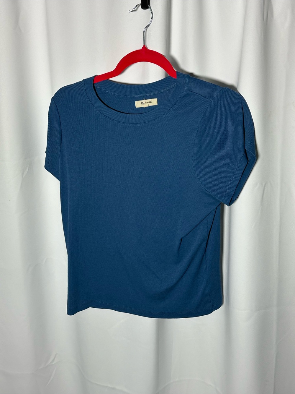 NWT MADEWELL Supima Rib Tee Blue Women’s Size 1X NL932